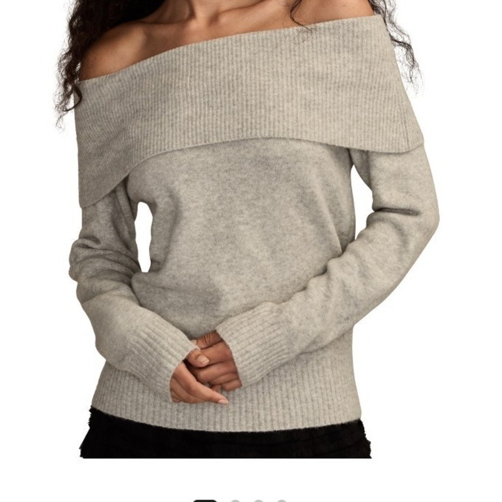 Lucky Brand Women's Cloud Off The Shoulder Pull On Stretch Sweater Size S